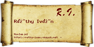 Réthy Iván névjegykártya